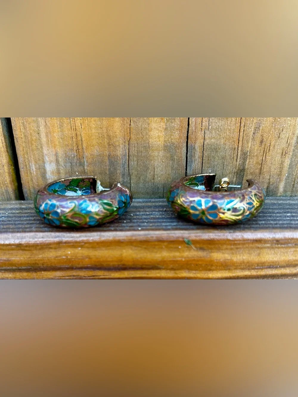 Vintage Earrings Asian Plique A Jour 